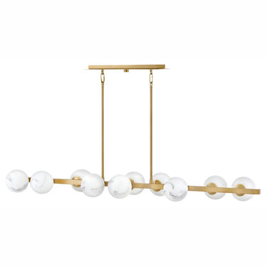 Fredrick Ramond Selene Large Ten Light Linear Pendant in Lacquered Brass Finish Alternative Image 5