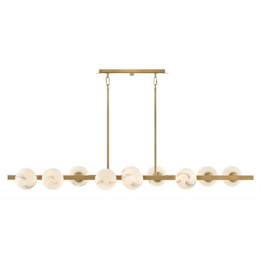Fredrick Ramond Selene Large Ten Light Linear Pendant in Lacquered Brass Finish Alternative Image 6