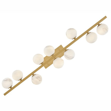 Fredrick Ramond Selene Large Ten Light Linear Pendant in Lacquered Brass Finish Alternative Image 8