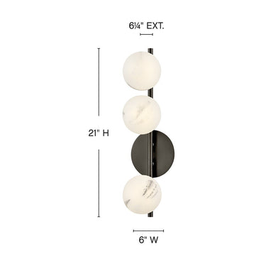 Fredrick Ramond Selene Large Three Light Sconce in Black Oxide Finish Alternative Image 1