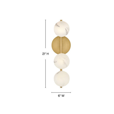 Fredrick Ramond Selene Large Three Light Sconce in Lacquered Brass Finish Alternative Image 1