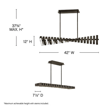 Fredrick Ramond Stitch Medium Adjustable LED Linear Pendant Alternative Image 14