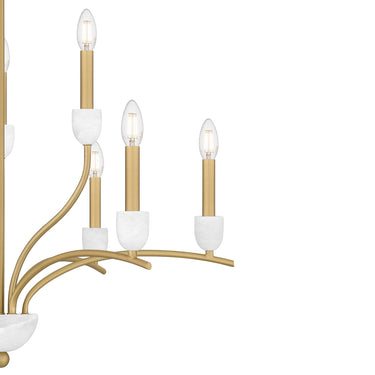 Frida 9 Light Chandelier in Aged Brass 2