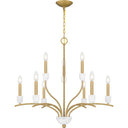 Frida 9 Light Chandelier in Aged Brass 1