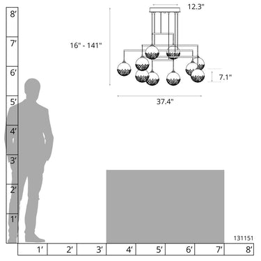 Fritz Globe 10-Light Mobile Pendant 4