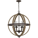 Fusion 6 Light Pendant in Rustic Black 1