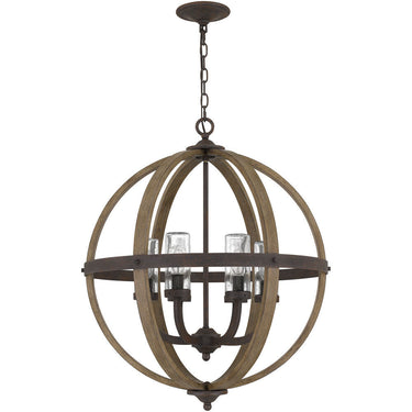 Fusion 6 Light Pendant in Rustic Black 1