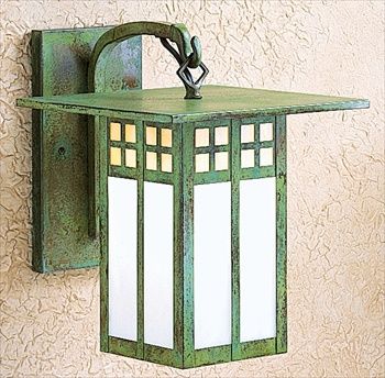 GB-9 Arroyo Craftsman Glasgow Medium Outdoor Sconce w/ Curved Arm - Crescent Harbor