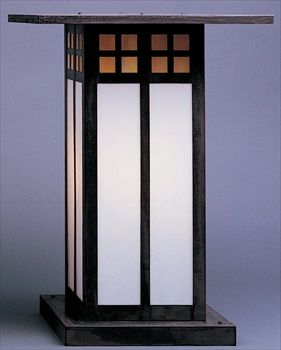 GC-18L Arroyo Craftsman Glasgow 18" Outdoor Tall Column Mount with Opalescent Glass - Crescent Harbor