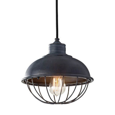 Generation Lighting P1242AF Round Cage Pendant in Antique Forged Iron - Crescent Harbor