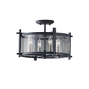 Generation Lighting SF292AF/BS Semi-Flush Mount in Antique Forged Iron / Brushed Steel - Crescent Harbor