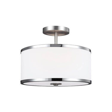 Generation Lighting SF335SN/CH Semi-Flush Mount in Satin Nickel / Chrome - Crescent Harbor