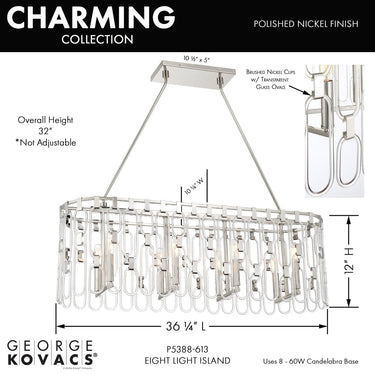 George Kovacs Charming 8 Light Island Light - P5388-613 5