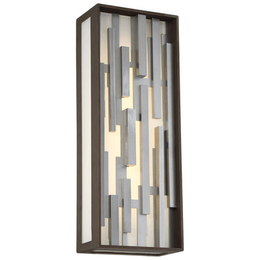 George Kovacs P1272-650-L 24W LED Pocket Lantern in Bronze with Silver with White Glass 1
