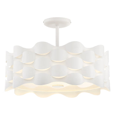 George Kovacs P1302-655-L Coastal Current 1 Light Led Semi Flush in Sand White 1