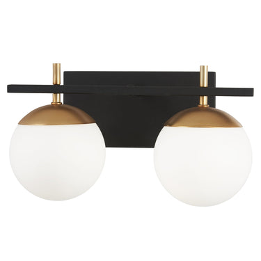 George Kovacs P1352-618 Alluria 2 Light Vanity in Weathered Black W/Autumn Gold 1