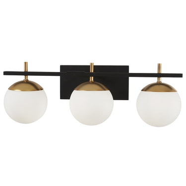 George Kovacs P1353-618 Alluria 3 Light Vanity in Weathered Black W/Autumn Gold 1