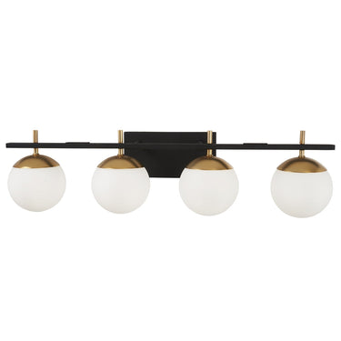 George Kovacs P1354-618 Alluria 4 Light Vanity in Weathered Black W/Autumn Gold 1