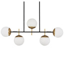 George Kovacs P1355-618 Alluria 5 Light Island in Weathered Black W/Autumn Gold 1
