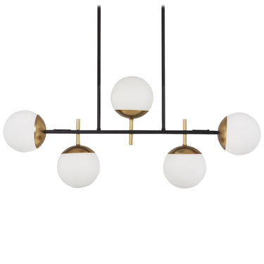 George Kovacs P1355-618 Alluria 5 Light Island in Weathered Black W/Autumn Gold 1