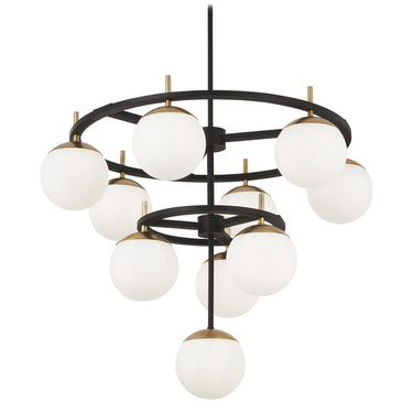 George Kovacs P1358-618 Alluria 10 Light Chandelier in Weathered Black W/Autumn Gold 1