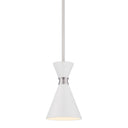 George Kovacs P1821-44F 1 Light Mini Pendant with Brushed Nickel finish and Glitter Gloss White Shade 1