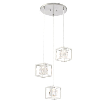 George Kovacs P1863-084-L San Marin - 3 Light Led Pendant in Brushed Nickel 1