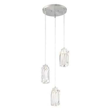 George Kovacs P1873-084-L Putnam Place - 3 Light Led Pendant in Brushed Nickel 1