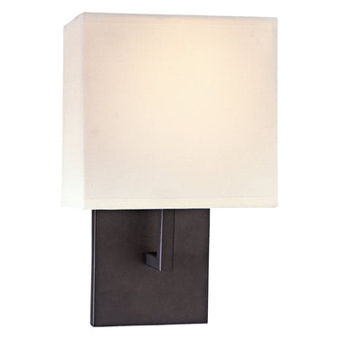 George Kovacs P470-617 1-Light Wall Sconce with Off White Linen Shade 1