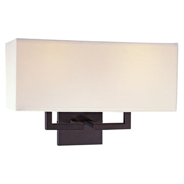 George Kovacs P472-617 2-Light Wall Sconce with Off White Fabric Shade 1