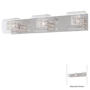 George Kovacs P5803-077 3-Light Bathroom Light in Chrome & Clear Glass 1