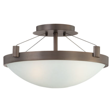 George Kovacs P591-647 3-Light Semi Flushmount in Copper Bronze Patina 1