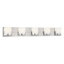 George Kovacs P5955-077 5-Light Bathroom Light with Brushed Aluminum Backplate 1
