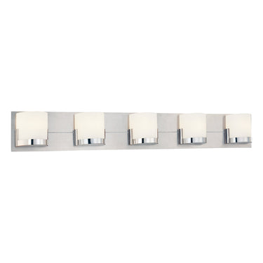 George Kovacs P5955-077 5-Light Bathroom Light with Brushed Aluminum Backplate 1