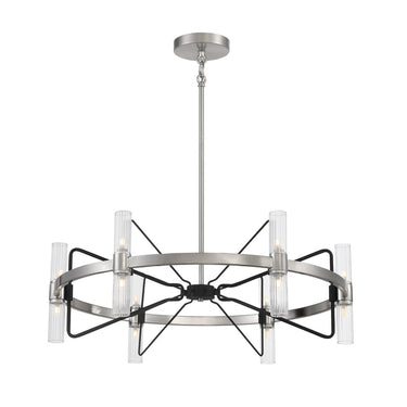 George Kovacs P7872-420-L Mass Transit - 12 Light Pendant in Brushed Nickel / Sand Coal 1