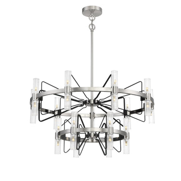 George Kovacs P7879-420-L Mass Transit - 30 Light Pendant in Brushed Nickel / Sand Coal 1