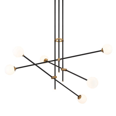 George Kovacs P8151-681 Cosmet 6 Light Chandelier in Coal And Aged Brass 1