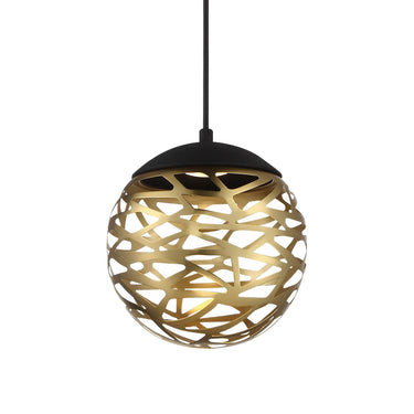 George Kovacs P932-688-L Golden Eclipse 1 Light Led Mini Pendant in Coal And Honey Gold 1