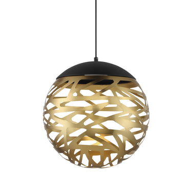 George Kovacs P934-688-L Golden Eclipse 1 Light Led Light Pendant in Coal And Honey Gold 1