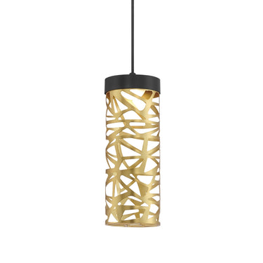 George Kovacs P935-688-L Golden Eclipse 1 Light Led Mini Pendant in Coal And Honey Gold 1