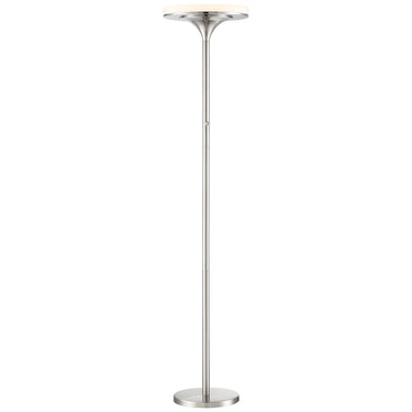 George Kovacs P959-084-L 40W LED Torchiere in Brushed Nickel with a White Acrylic Shade 1