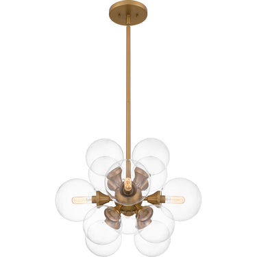 Glinda 4 Light Pendant in Brushed Weathered Brass 2