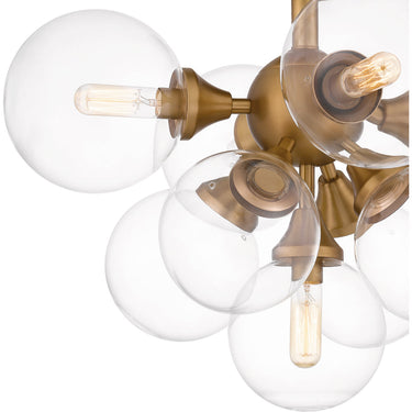 Glinda 5 Light Semi-Flush Mount in Brushed Weathered Brass 2