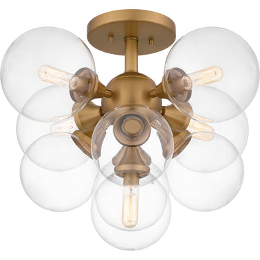 Glinda 5 Light Semi-Flush Mount in Brushed Weathered Brass 5