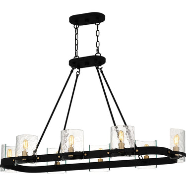 Gloucester 8 Light Island Light in Matte Black 1