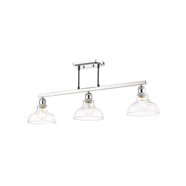 Golden Lighting 0305-3SF-CLR Carver 3 Light Semi-Flush in Clear Glass - Crescent Harbor