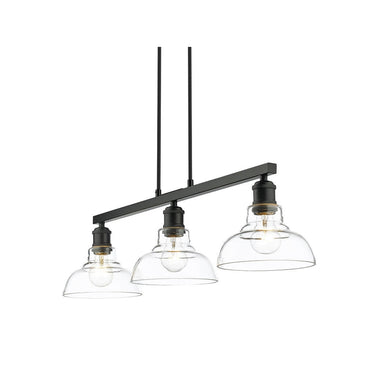 Golden Lighting 0305-3SF-CLR Carver 3 Light Semi-Flush in Clear Glass - Crescent Harbor