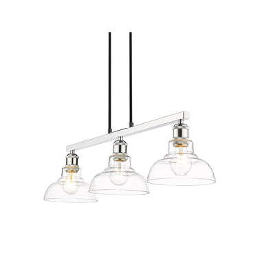 Golden Lighting 0305-3SF-CLR Carver 3 Light Semi-Flush in Clear Glass - Crescent Harbor