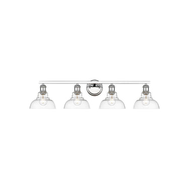 Golden Lighting 0305-BA4 BLK-CLR Carver 4 Light Bath Vanity in Matte Black with Clear Glass - Crescent Harbor