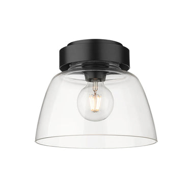 Golden Lighting 0314-FM10 BCB-CLR Remy BCB Flush Mount - 10" in Brushed Champagne Bronze with Clear Glass Shade - Crescent Harbor